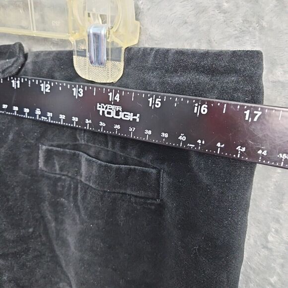Talbots Women's sz 12 High Waist Straight Leg Black Velvet velour Pants stretch - Picture 5 of 10